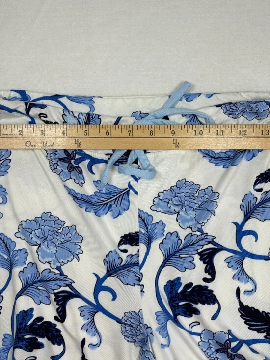 Amanda Blu "Blu Acanthus Leaf" Pajama Set Blue Floral Button Down Small - Picture 7 of 8